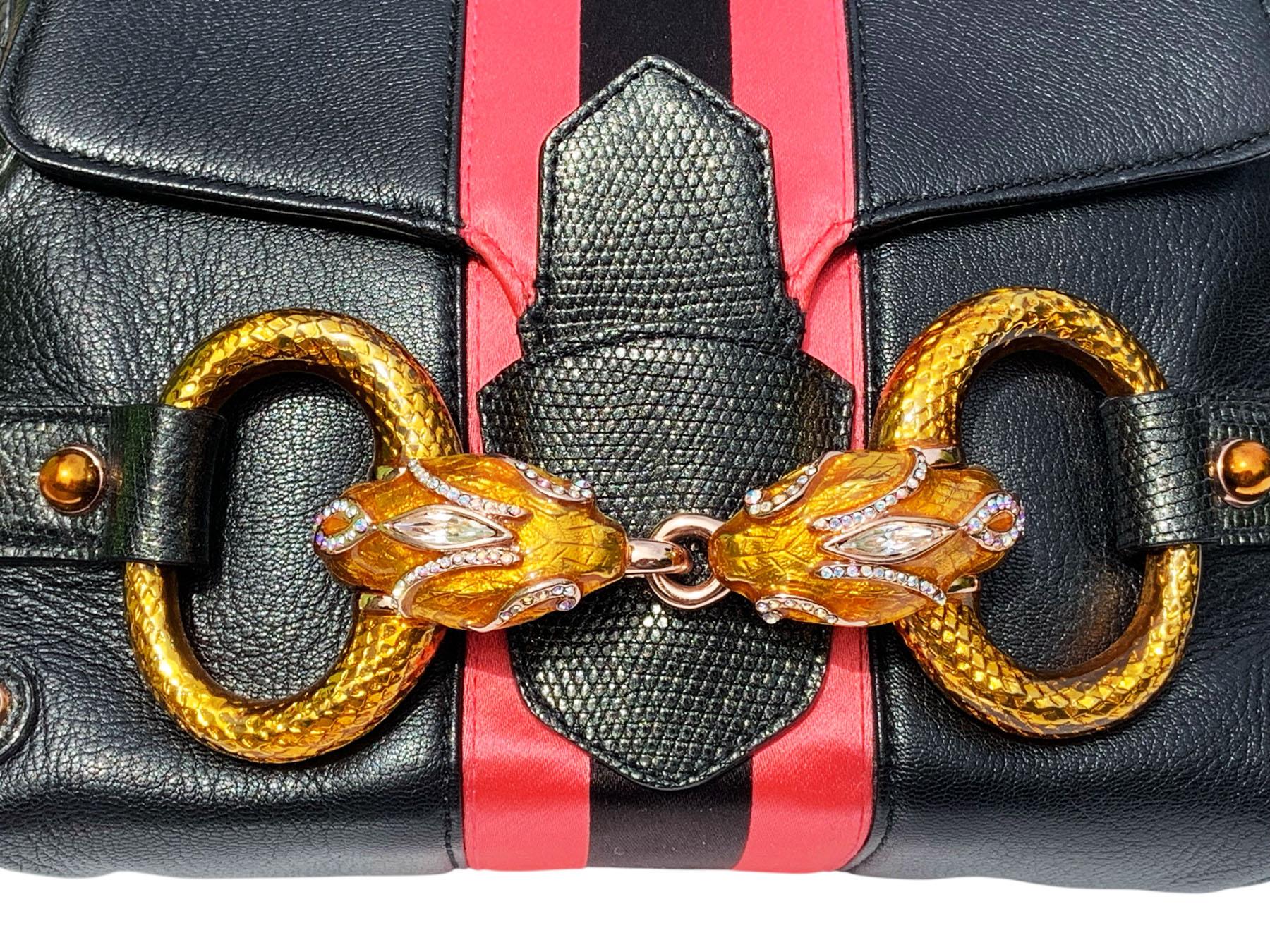 New Tom Ford for Gucci FW 2004 Leather Lizard Serpent Web Limited Edition Bag For Sale 2