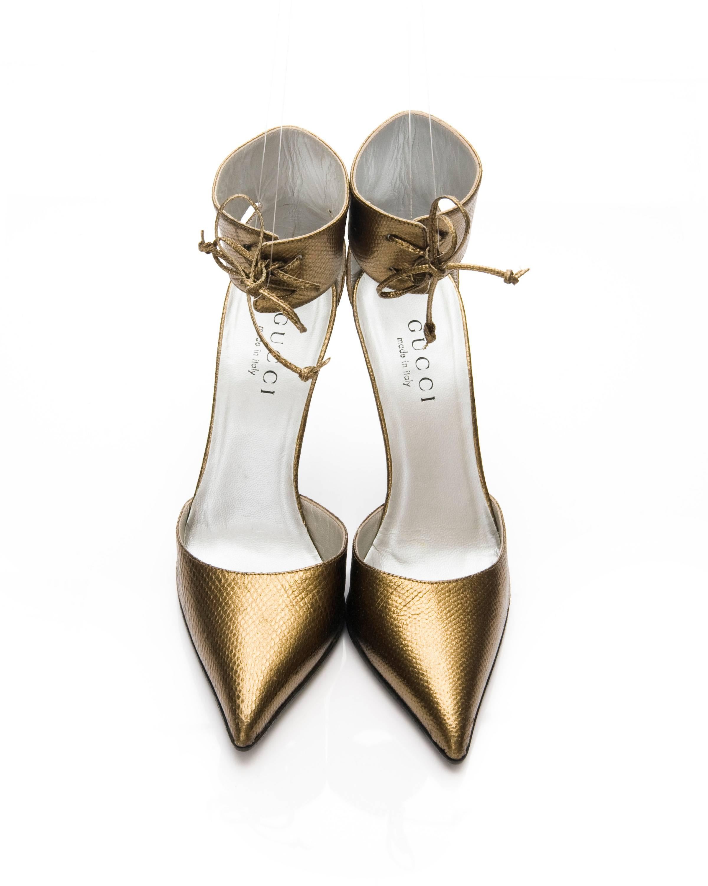 Nuevo Raro Tom Ford for Gucci Kate Moss Anuncio Pasarela Tacones Bombas Sz 7.5 2