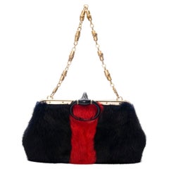 New Tom Ford for Gucci Mink Bamboo Clutch Chain Evening Bag