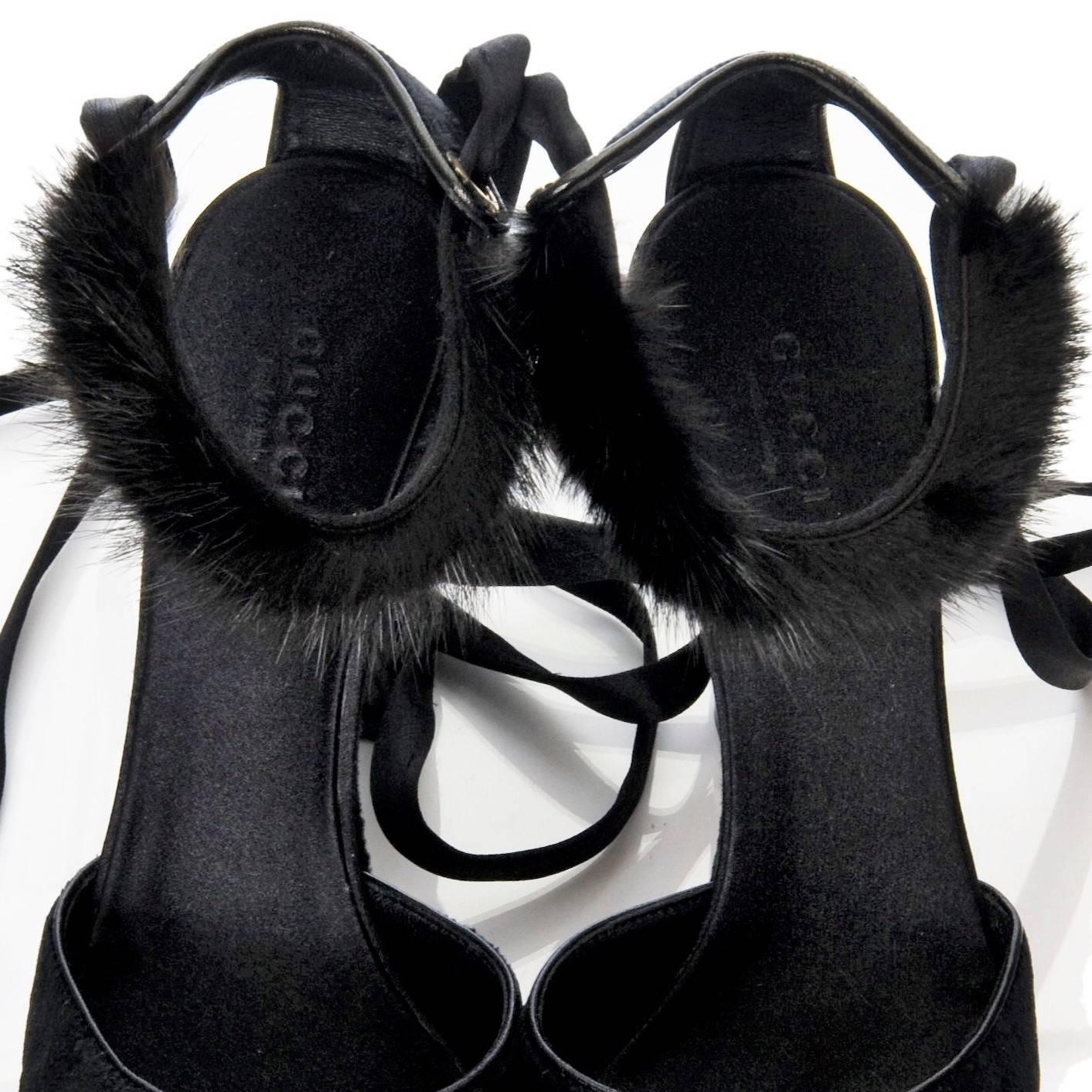 New Tom Ford For Gucci Mink Python Velvet Satin Final Collection Heels Sz 7.5 5