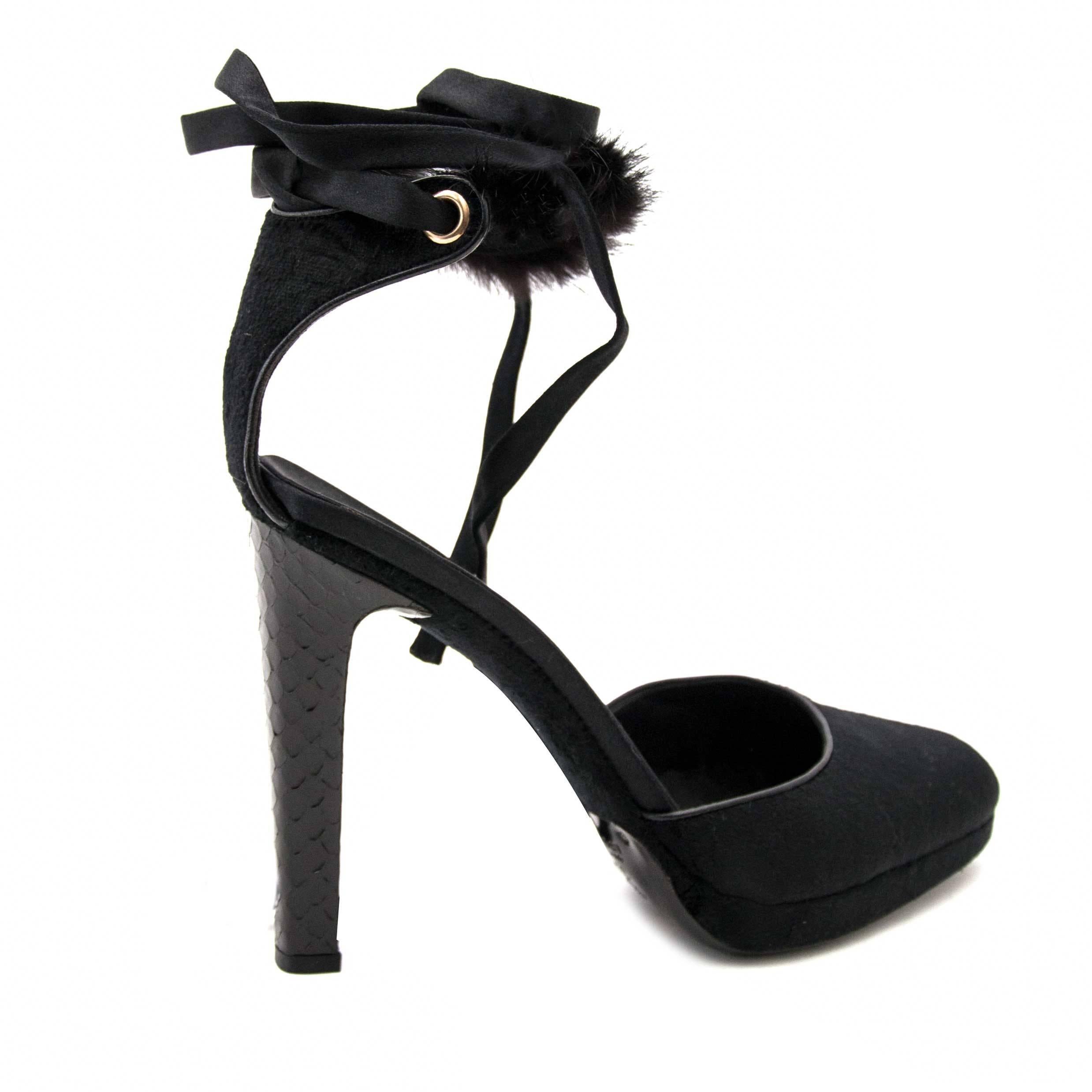 New Tom Ford For Gucci Mink Python Velvet Satin Final Collection Heels Sz 7.5 9