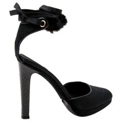 New Tom Ford For Gucci Mink Python Velvet Satin Final Collection Heels Sz 7.5