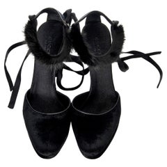 New Tom Ford For Gucci Mink Python Velvet Satin Final Collection Heels Sz 7.5