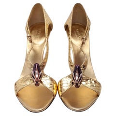 New Tom Ford for Gucci Python Snake Head Ad Runway Heels Sz 7