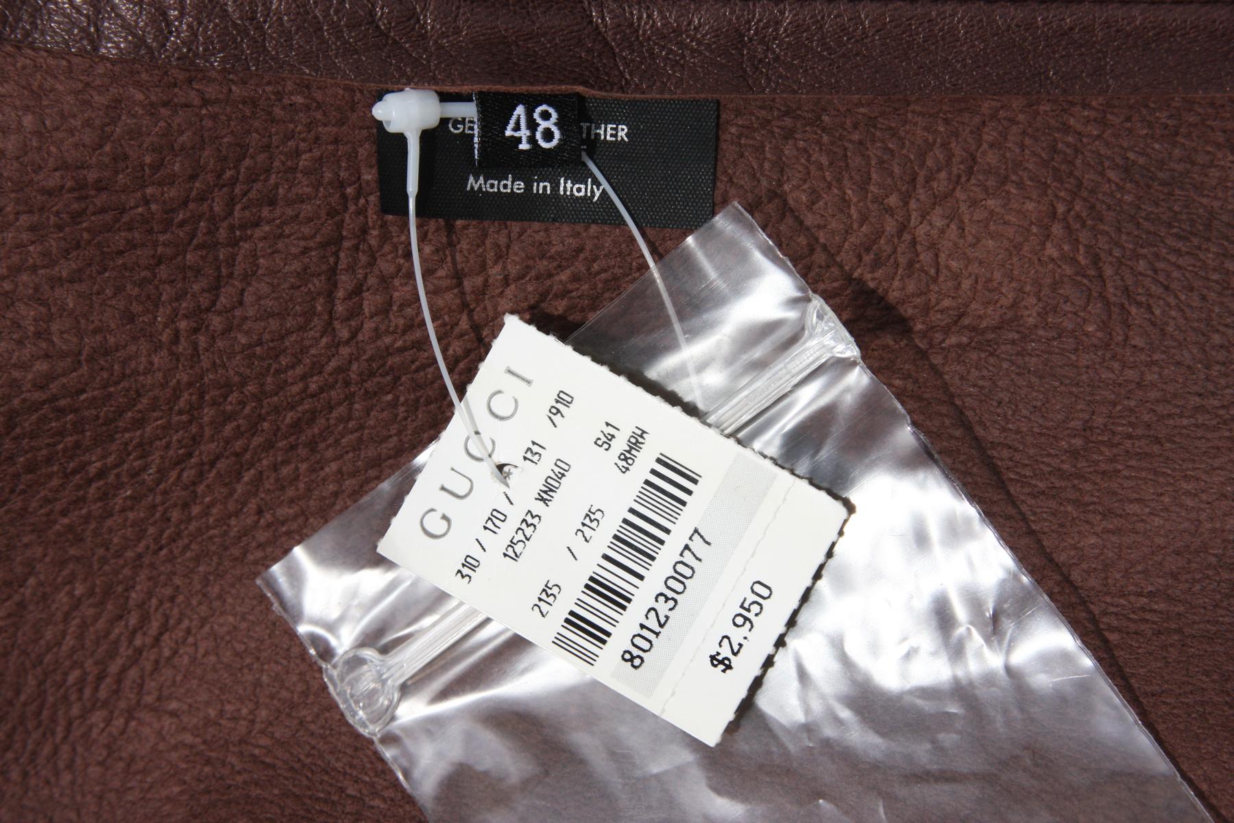 New Tom Ford for Gucci Runway S/S 2004 Collection Western Leather Men's Shirt 48 3