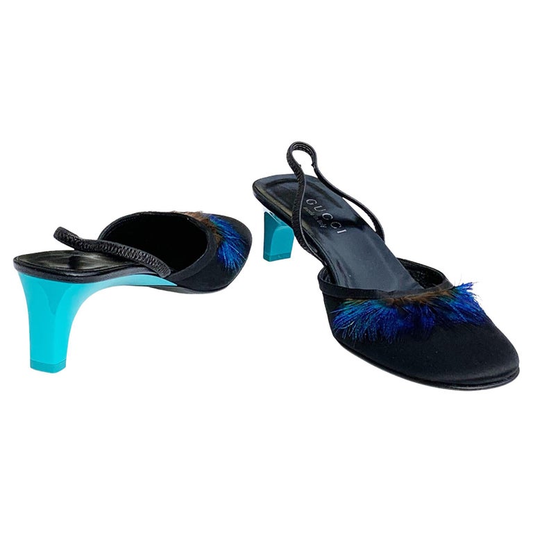 NEW Tom Ford for Gucci S/S 1999 Tropical Feather Embellished Shoes