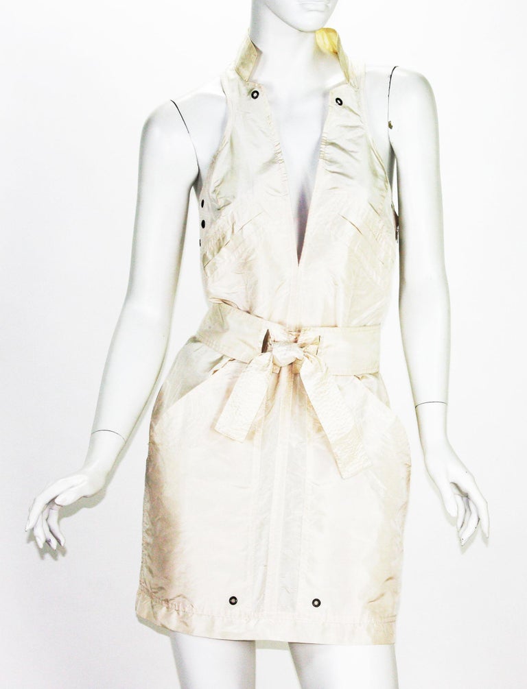 New Tom Ford for Gucci S/S 2003 Runway Collection White Silk Mini Dress ...