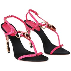 Nuevo Tom Ford for Gucci S/S 2004 Zapatos cocodrilo joya cabeza de serpiente bambú US 8 B