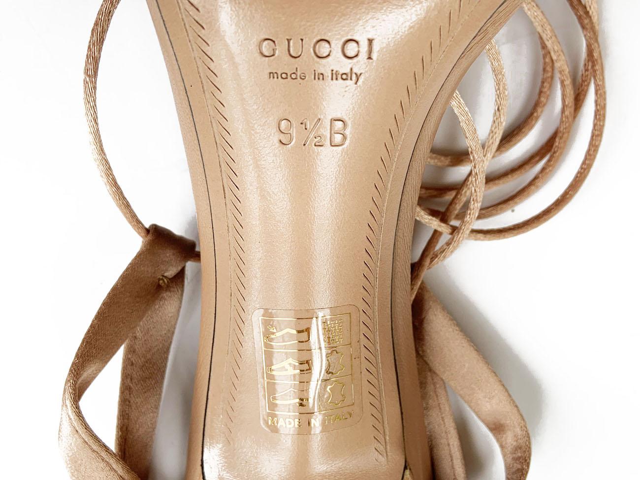 Women's New TOM FORD for GUCCI S/S 2004 Nude Crocodile Satin Corset Shoes US 9.5 For Sale