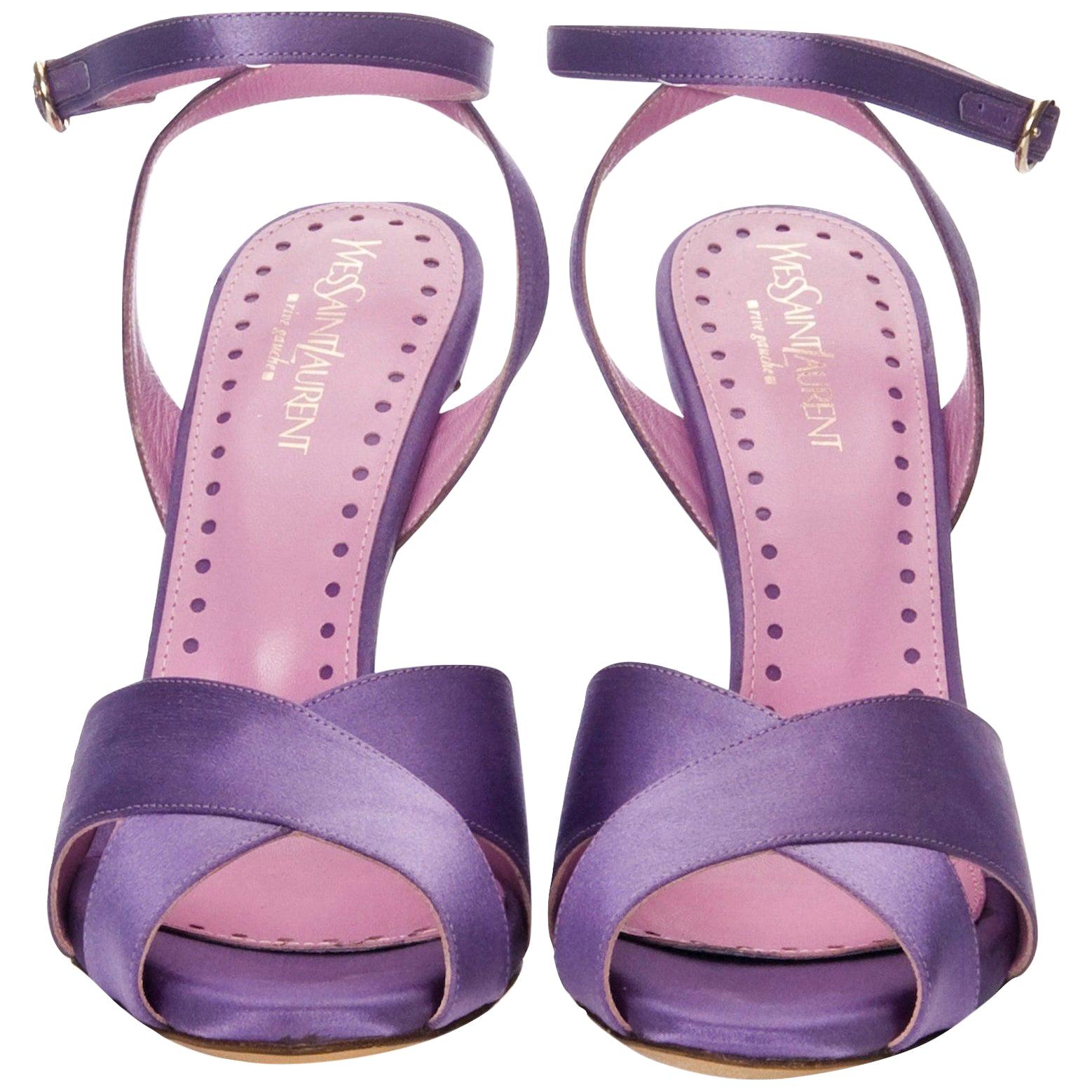 New Tom Ford for YSL Yves Saint Laurent Final Collection Satin Heels Sz 39 For Sale