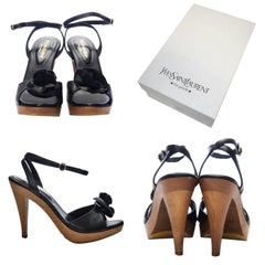 New Tom Ford for YSL Yves Saint Laurent Nadja Rosette Black Heels Pumps Sz 40