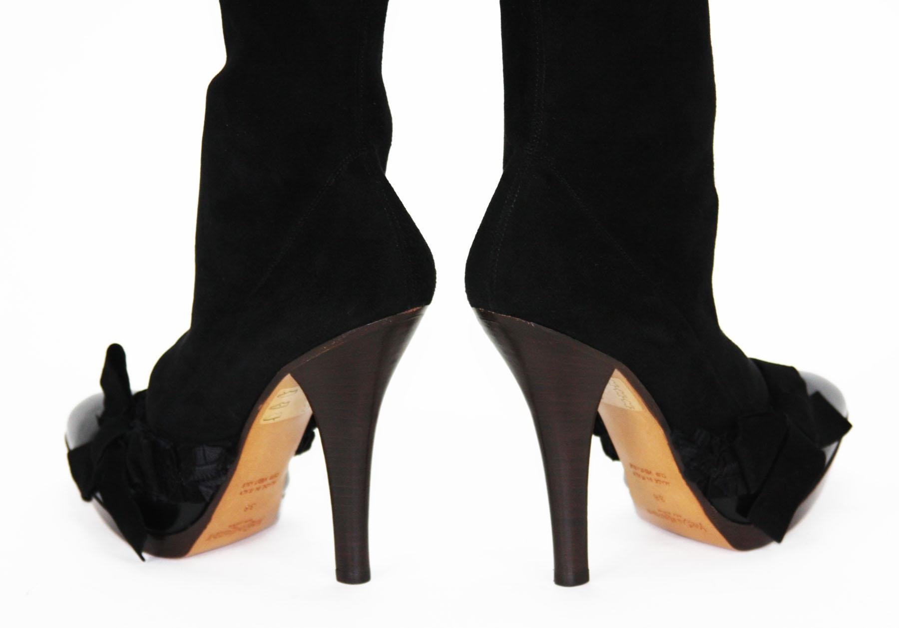 New Tom Ford for Yves Saint Laurent F/W 2001 AD Campaign Over Knee Boots 38 - 8 In New Condition For Sale In Montgomery, TX