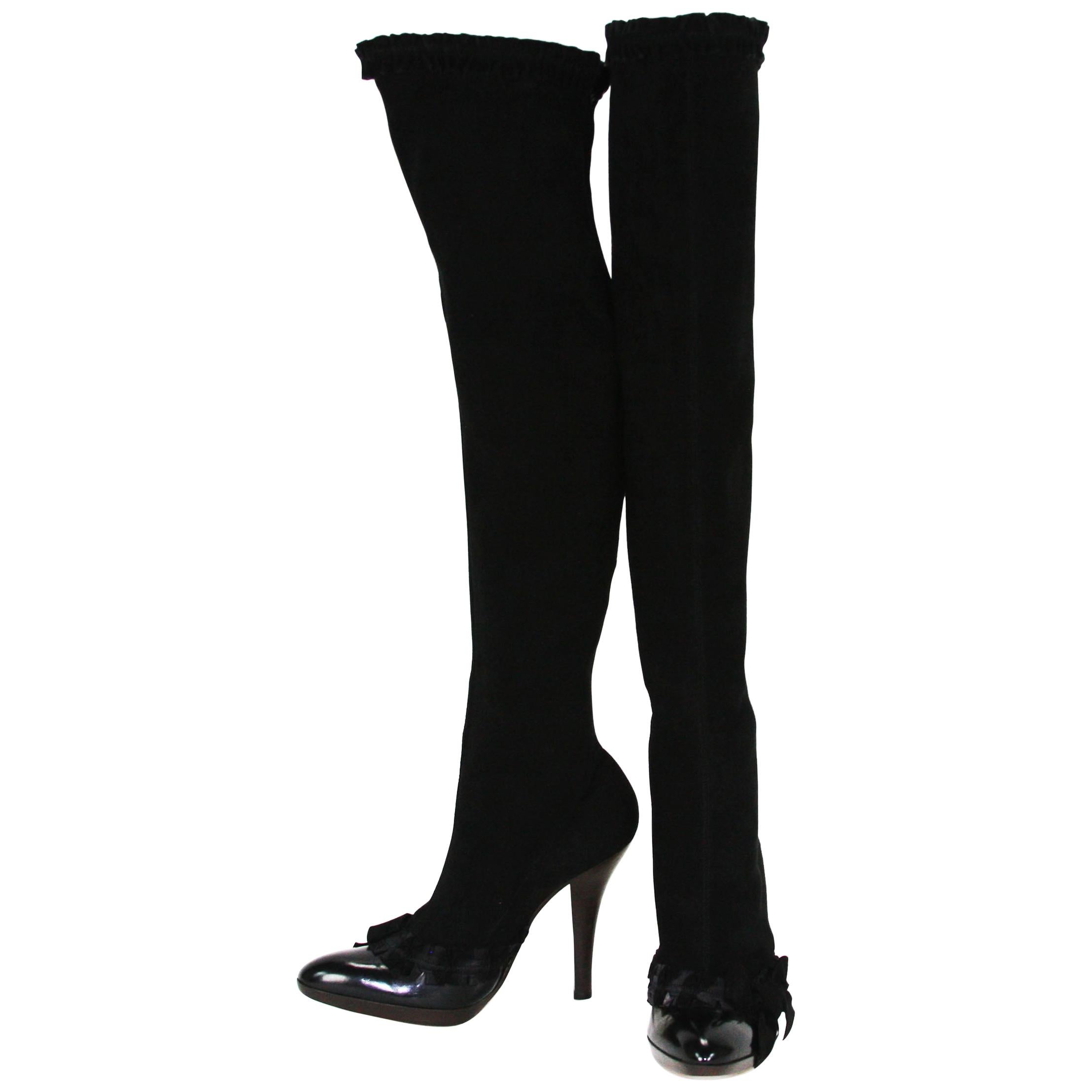 Nouveauté Tom Ford pour Yves Saint Laurent F/W 2001 AD Campaign Over Knee Boots 38 - 8  en vente