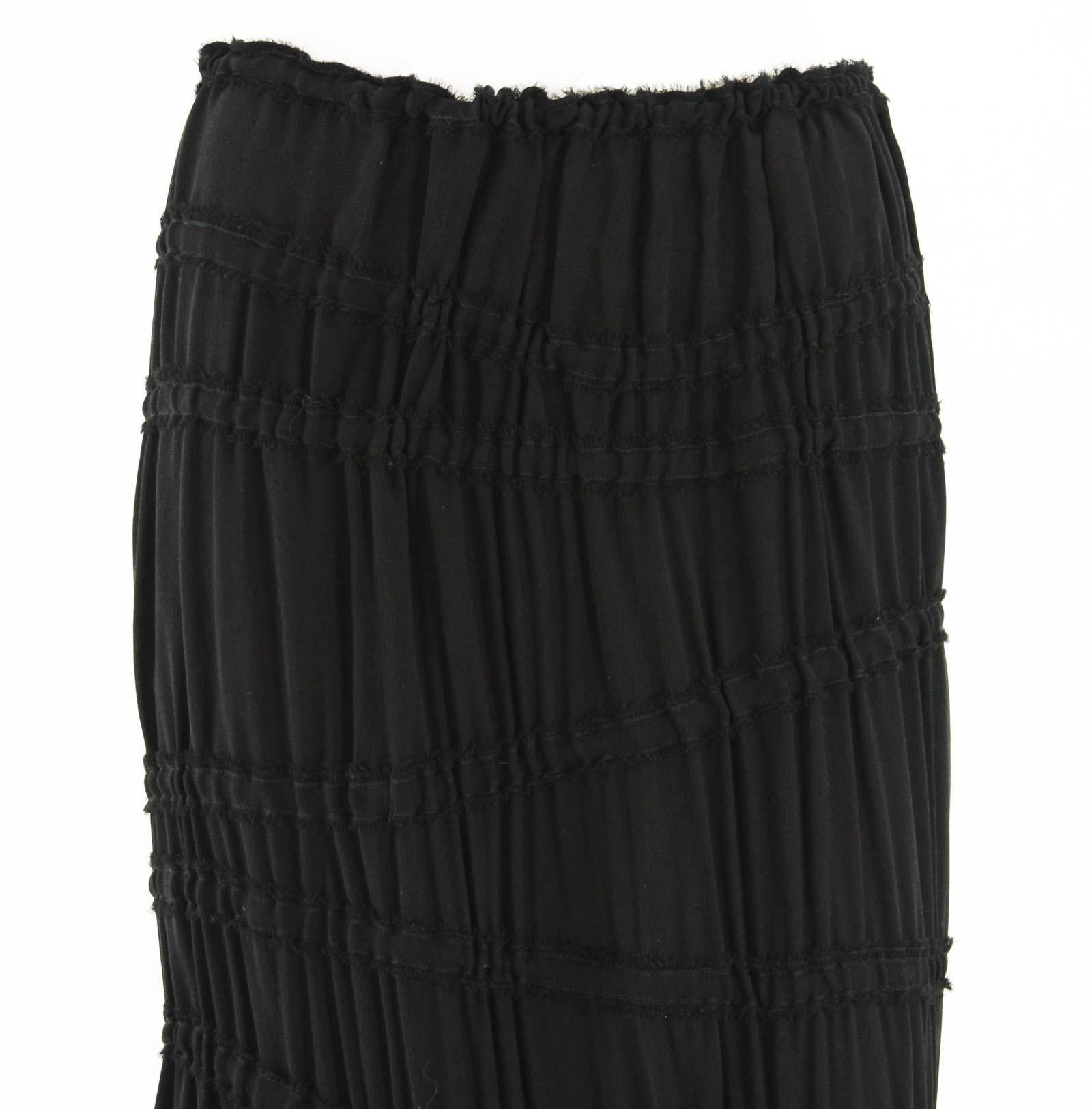 New Tom Ford for Yves Saint Laurent Rive Gauche FW 2001 Ruffled Black Skirt 38 6 3