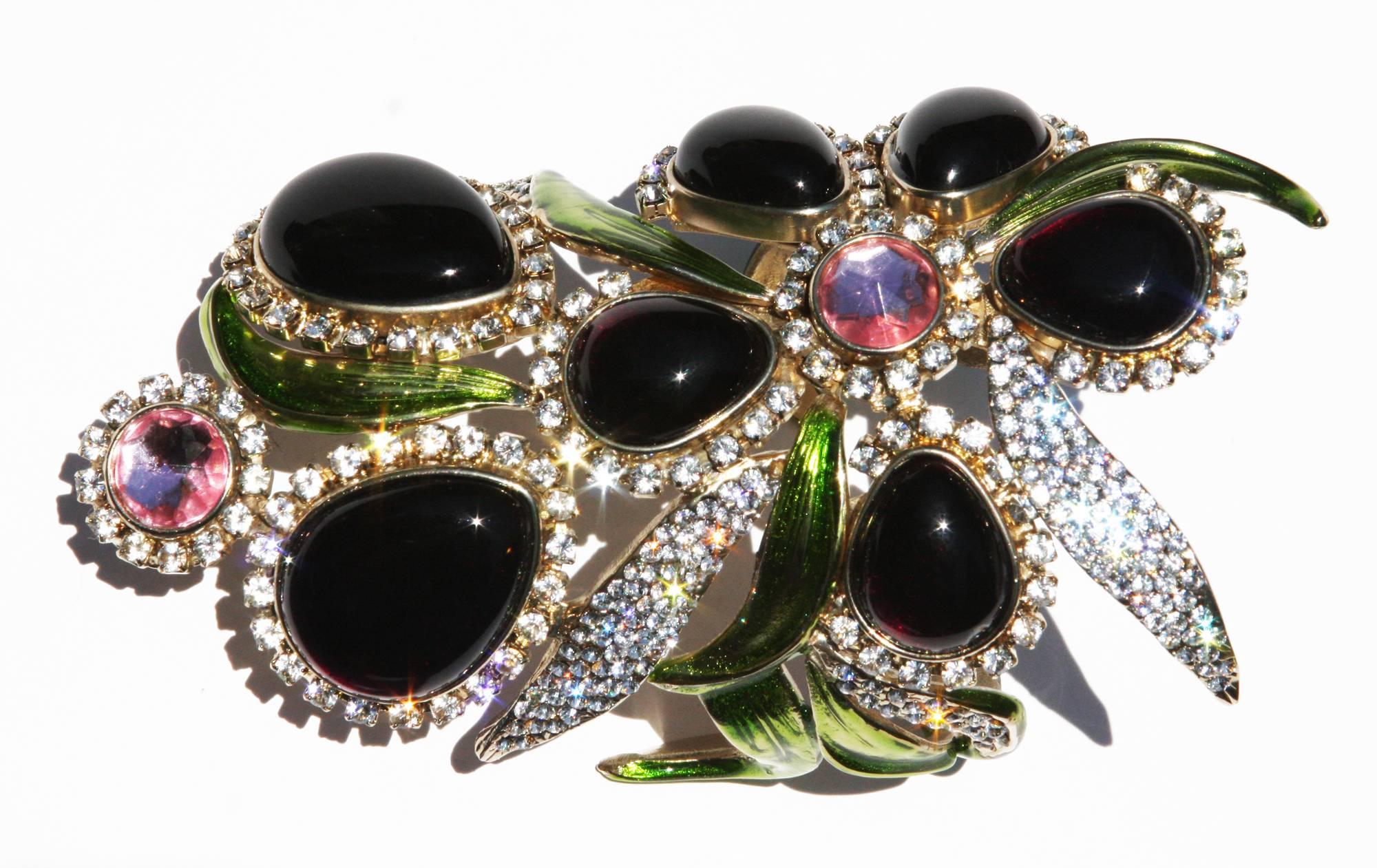 Black New Tom Ford for Yves Saint Laurent S/S 2004 Crystal Wide Bracelet and Clutch For Sale