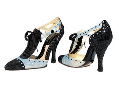 New Tom Ford for Yves Saint Laurent SS 2004 Crystal Embellished Pumps Shoes 38.5