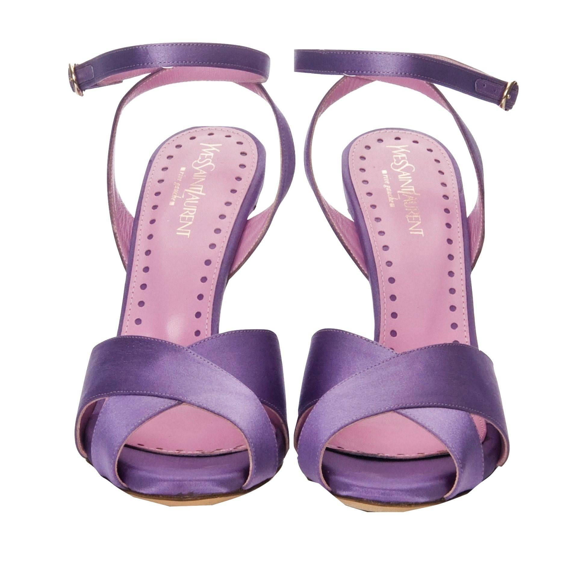 New Tom Ford for Yves Saint Laurent YSL Final Collection Satin Heels Sz 40 For Sale 3