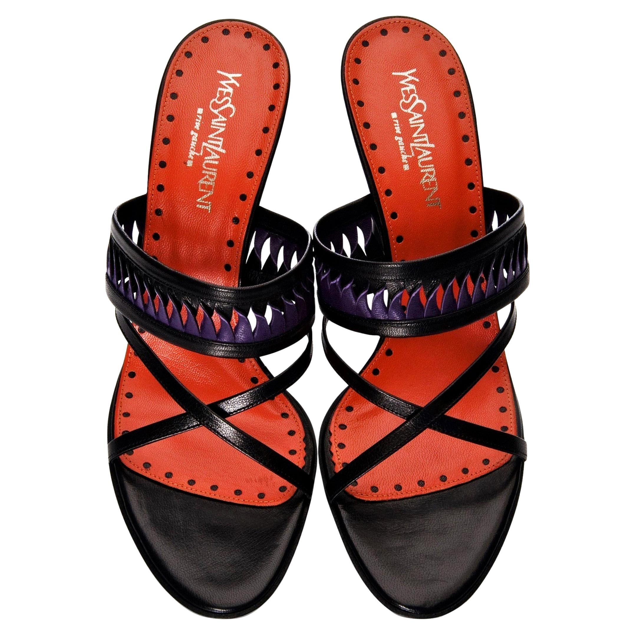 Noir Chaussures à talons en cuir Tom Ford pour Yves Saint Laurent YSL, Taille 39,5, Neuf en vente