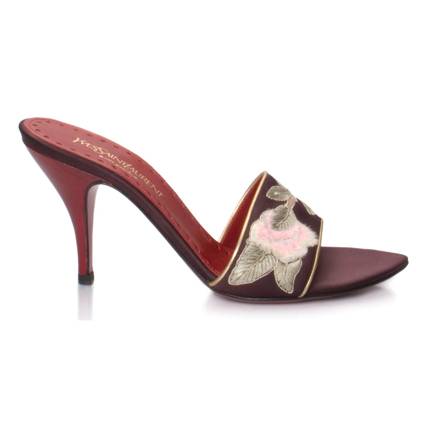 Marron Tom Ford pour Yves Saint Laurent YSL Talons Lotus Collection finale 2004 Taille 37