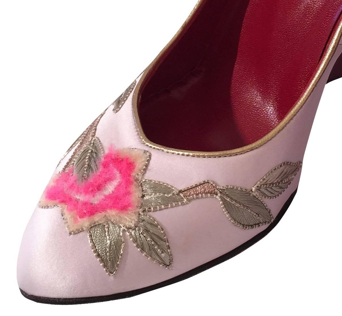 Women's New Tom Ford for Yves Saint Laurent YSL Lotus Heels Final Collection 2004 Sz 38 For Sale