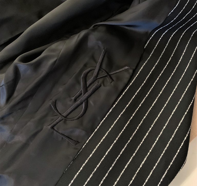 New Tom Ford For Yves Saint Laurent YSL Pinstripe Pantsuit Suit FR40 at