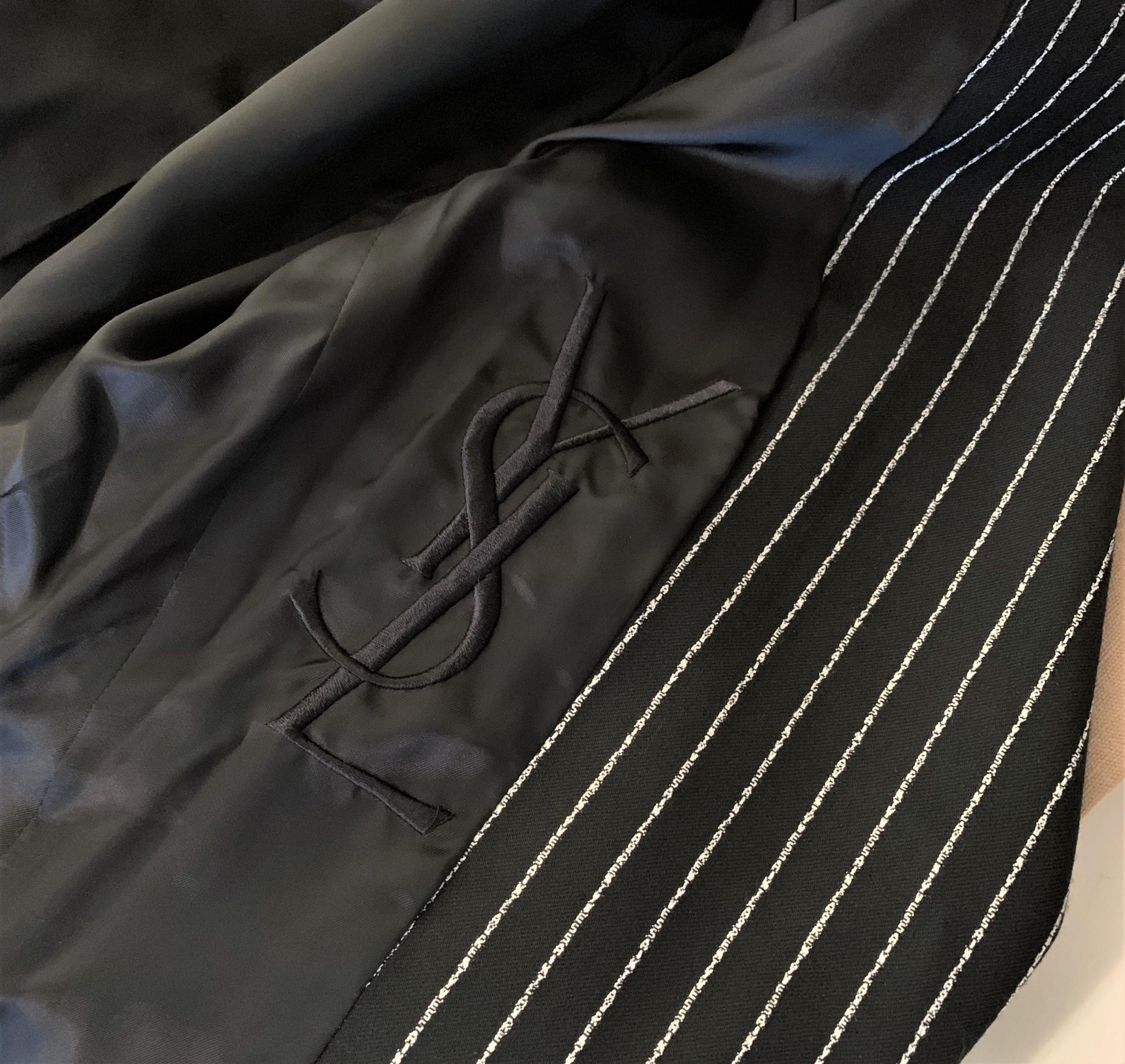 New Tom Ford For Yves Saint Laurent YSL Pinstripe Pantsuit Suit FR40 3