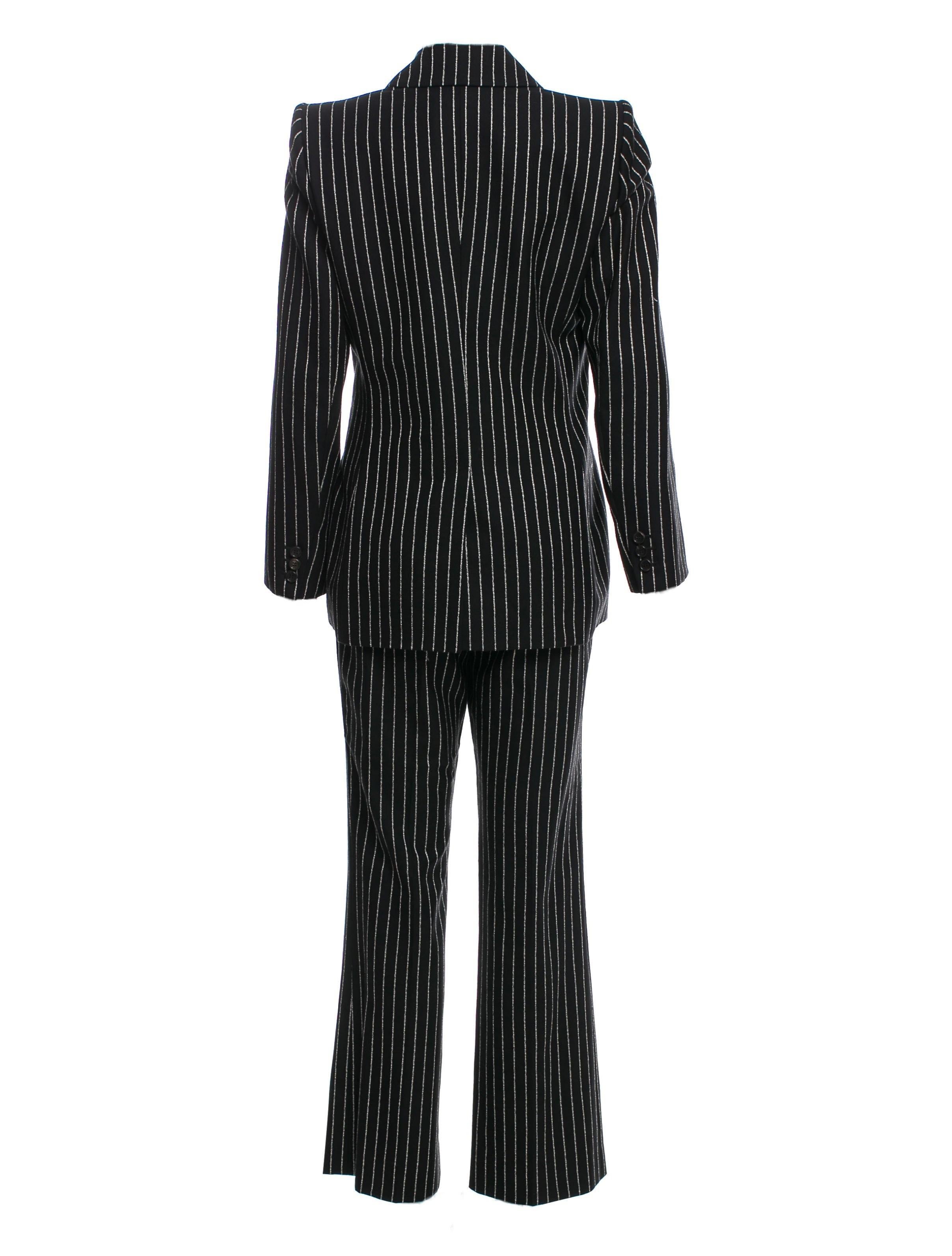 New Tom Ford For Yves Saint Laurent YSL Pinstripe Pantsuit Suit FR40 2