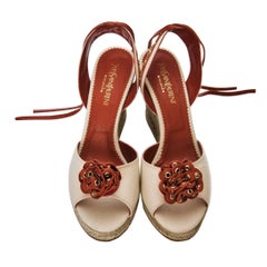 New Tom Ford Yves Saint Laurent Resort Platform Espadrille Heels Sz 41 U.S 10