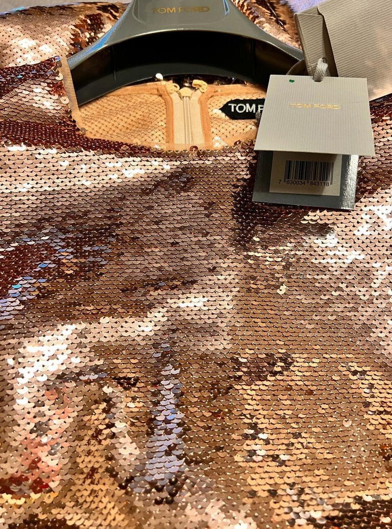 New TOM FORD GOLD SEQUIN MINI DRESS IT 40 - 4 at 1stDibs | tom ford sequin  dress, tom ford gold dress, tom ford rose gold sequin dress