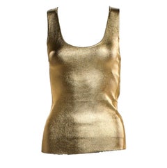 New Tom Ford Heavy Weight Metallic Gold Runway Tank Top