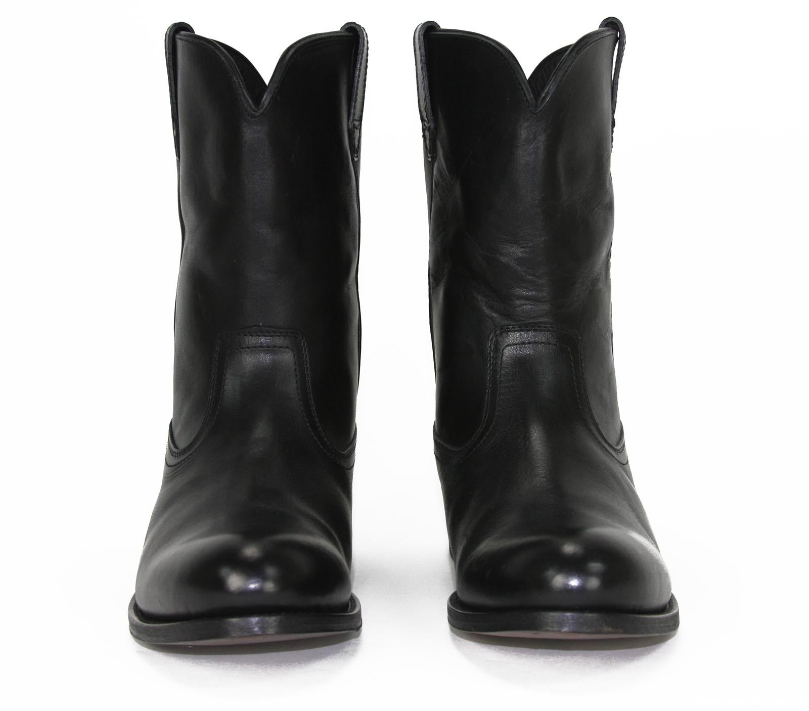 New Tom Ford Men's Black Leather Western Cowboy Boots 8 and 8.5 at 1stDibs  | tom ford cowboy boots, black leather cowboy boots, black cowboy boots