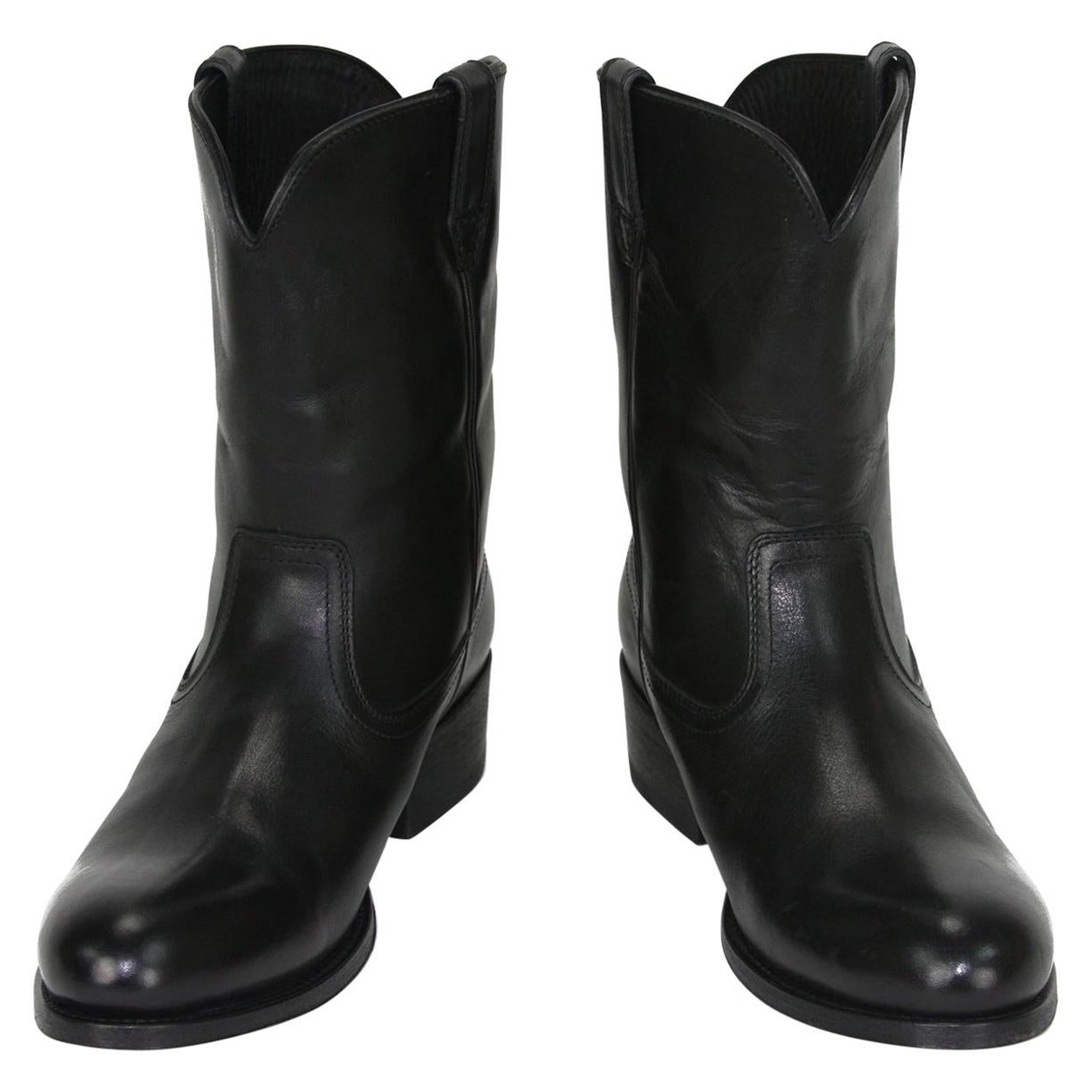 Nuovo Tom Ford Uomo Stivali da Cowboy Occidentali in Pelle Nera Taglia 8