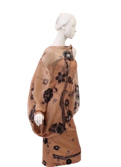 New Tom Ford Nude Cherry Blossom Embellished Asymmetric Wing Dress + Top It. 38