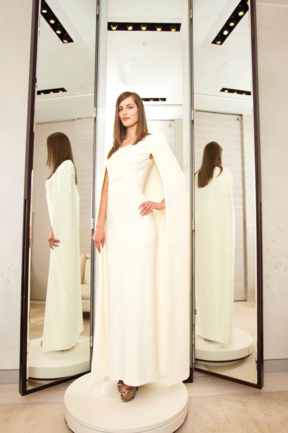 Women's Tom Ford Off-White Silk Cape Dress Gown Gwyneth Paltrow wore to Oscar It. 36