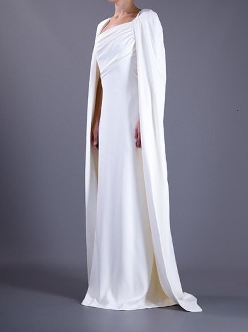 New Tom Ford Off-White Silk Cape Dress Gown Gwyneth Paltrow wore to Oscar It. 40 2