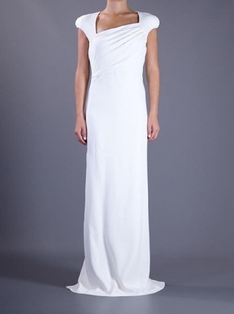 New Tom Ford Off-White Silk Cape Dress Gown Gwyneth Paltrow wore to Oscar It. 40 4