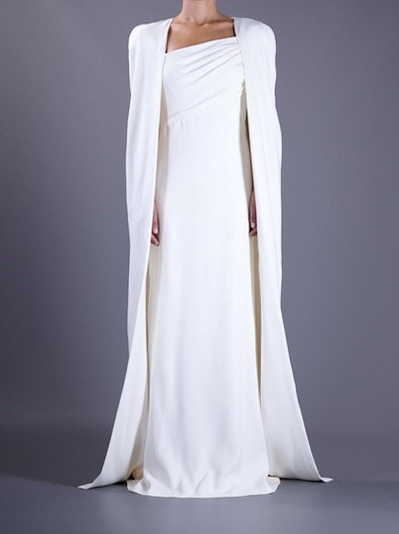 New Tom Ford Off-White Silk Cape Dress Gown Gwyneth Paltrow wore to Oscar It. 40 1