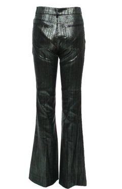 New Tom Ford S/S 2015 Collection Women's Holographic Stretch Pants Jeans It. 40