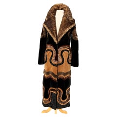Tom Ford - Manteau long multicolore avec col et plusieurs combinaisons de fourrure, tat neuf 