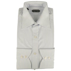 tom ford button up New TOM FORD Size L Blue
White Striped Cotton Button Up Long Sleeve Shirt
