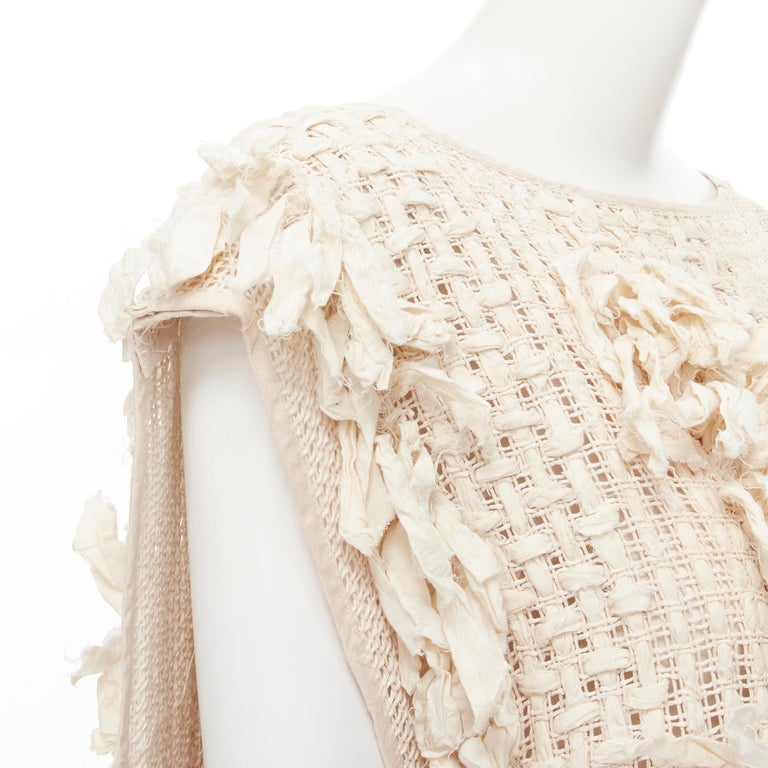 new TOO GOOD Shopkeeper floral cluster hand made rag rug canvas dress S ...