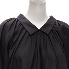 new TOTEME Kerala  black oversized gathered puff bubble cotton blouse top M