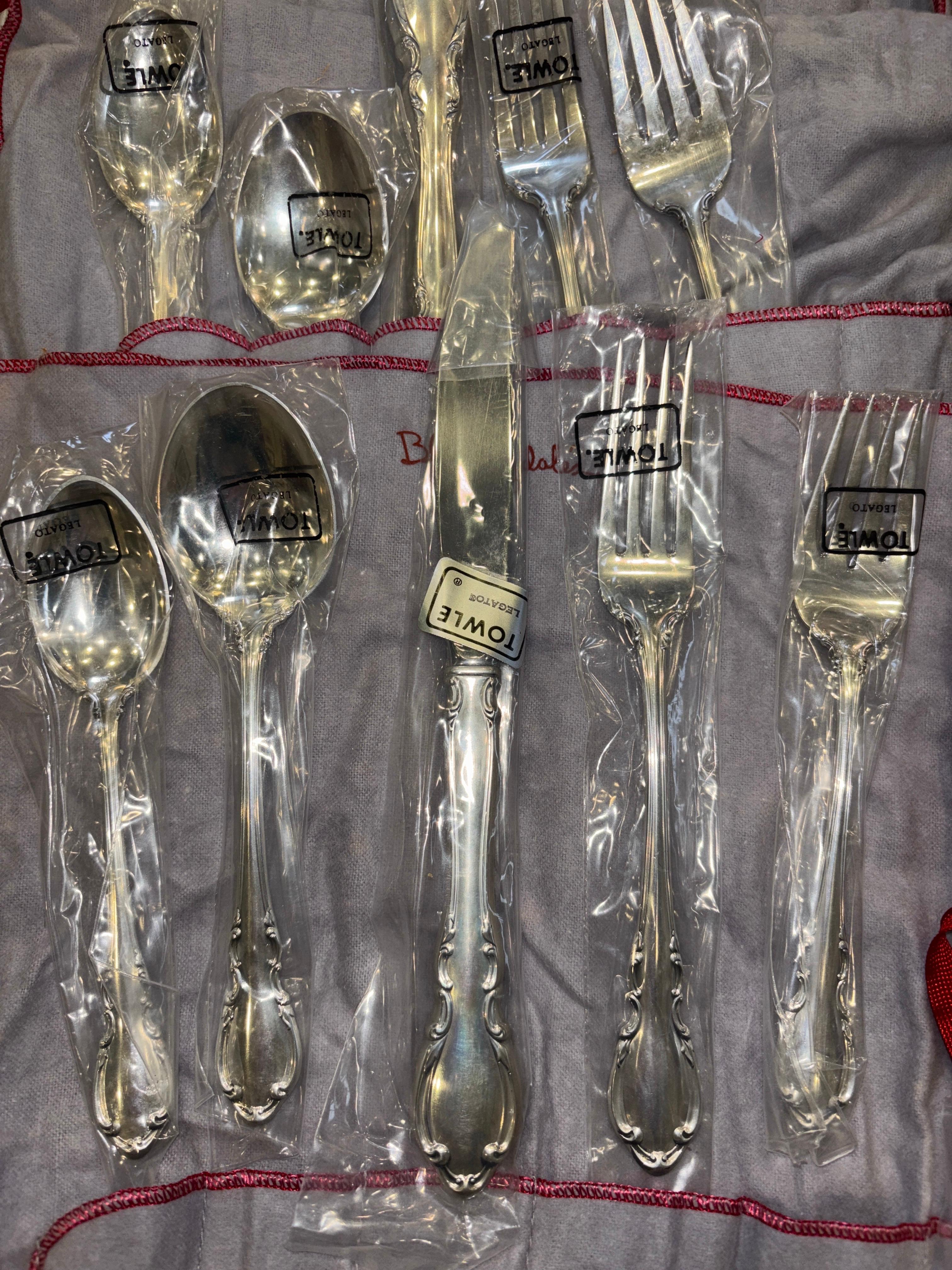 NEW Towle Sterling Set Pattern Legato/57 pezzi in vendita 8