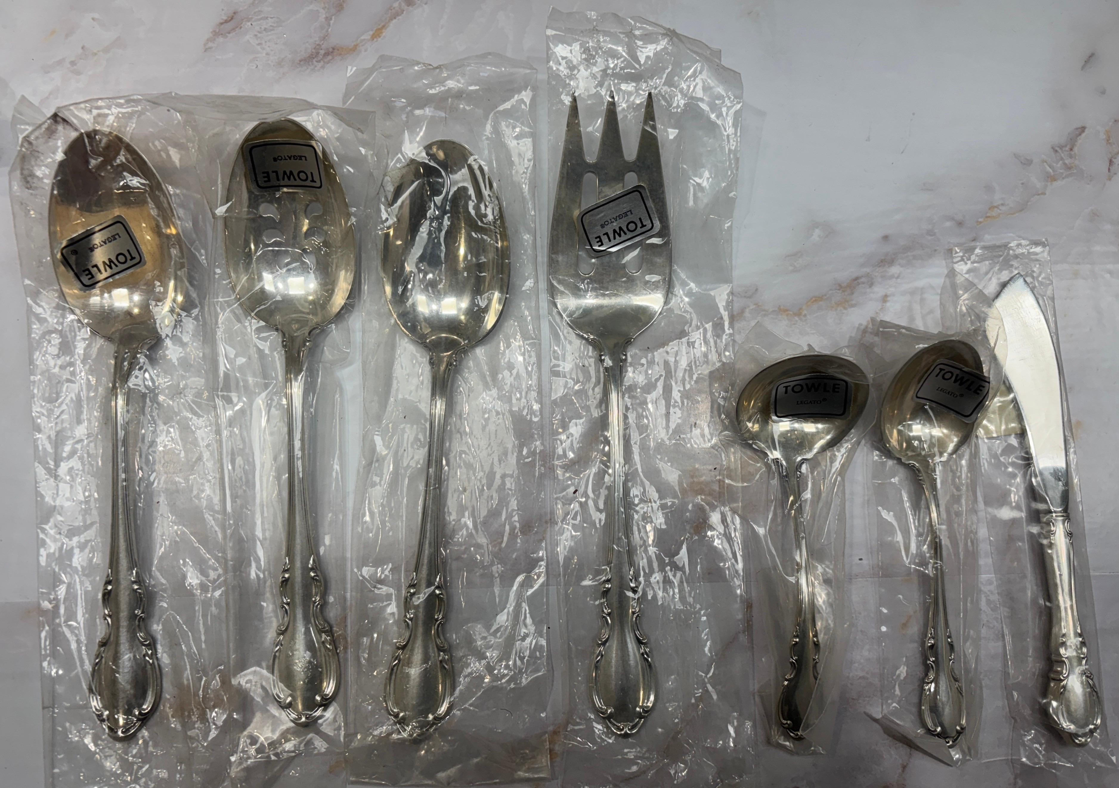 NEW Towle Sterling Set Pattern Legato/57 pezzi in vendita 13