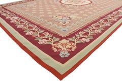Tapis traditionnel en chintz avec style Aubusson français et design de la Savonnerie