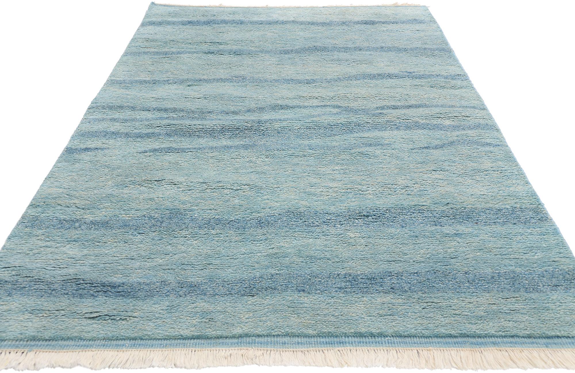 Bohème Nouveau tapis marocain Tranquil Tides bleu ciel, 04'00 x 08'02 en vente