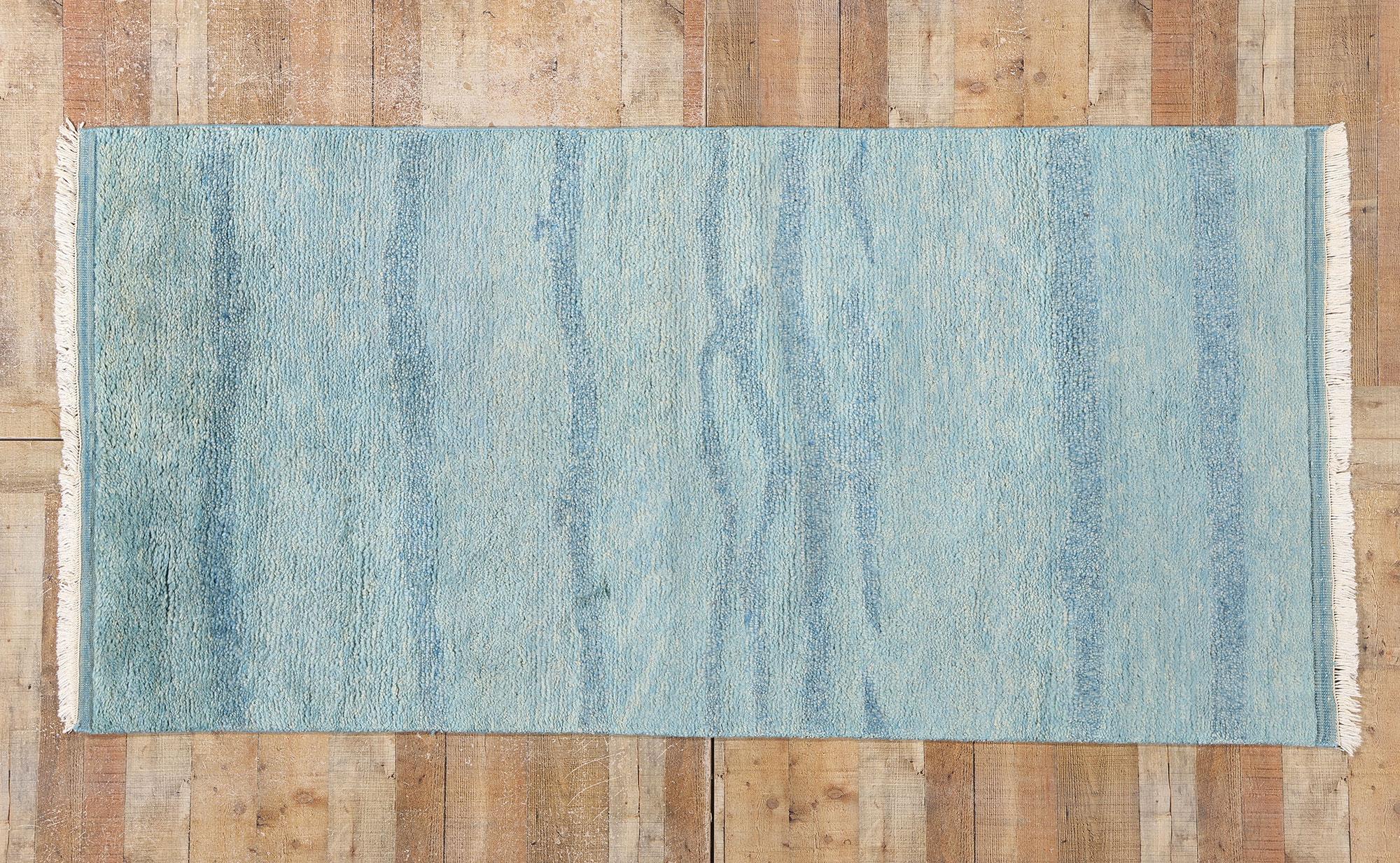Nouveau tapis marocain Tranquil Tides bleu ciel, 04'00 x 08'02 en vente 1
