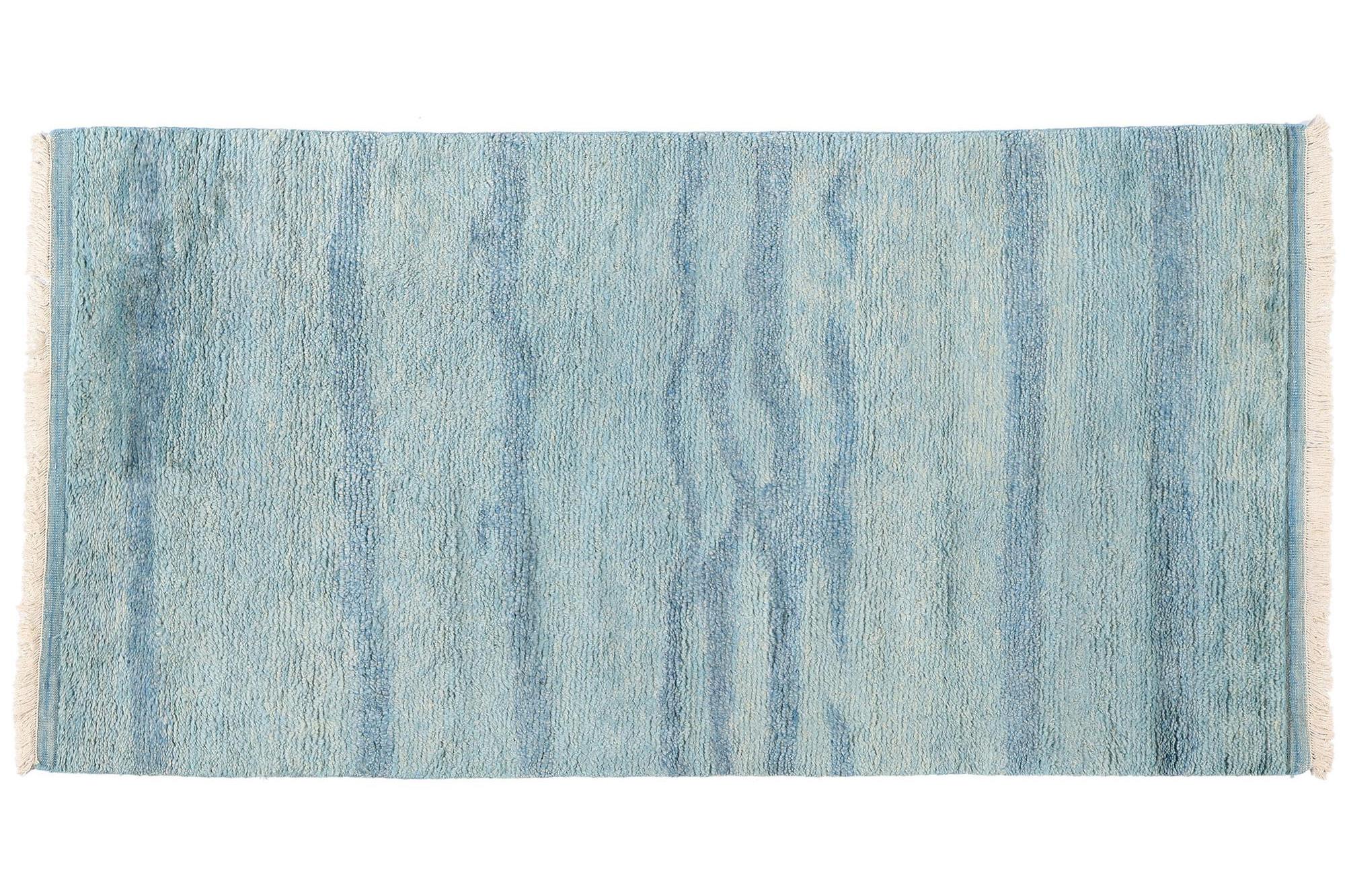 New Tranquil Tides Tappeto marocchino moderno blu cielo, 04'01 x 07'11 in vendita 2