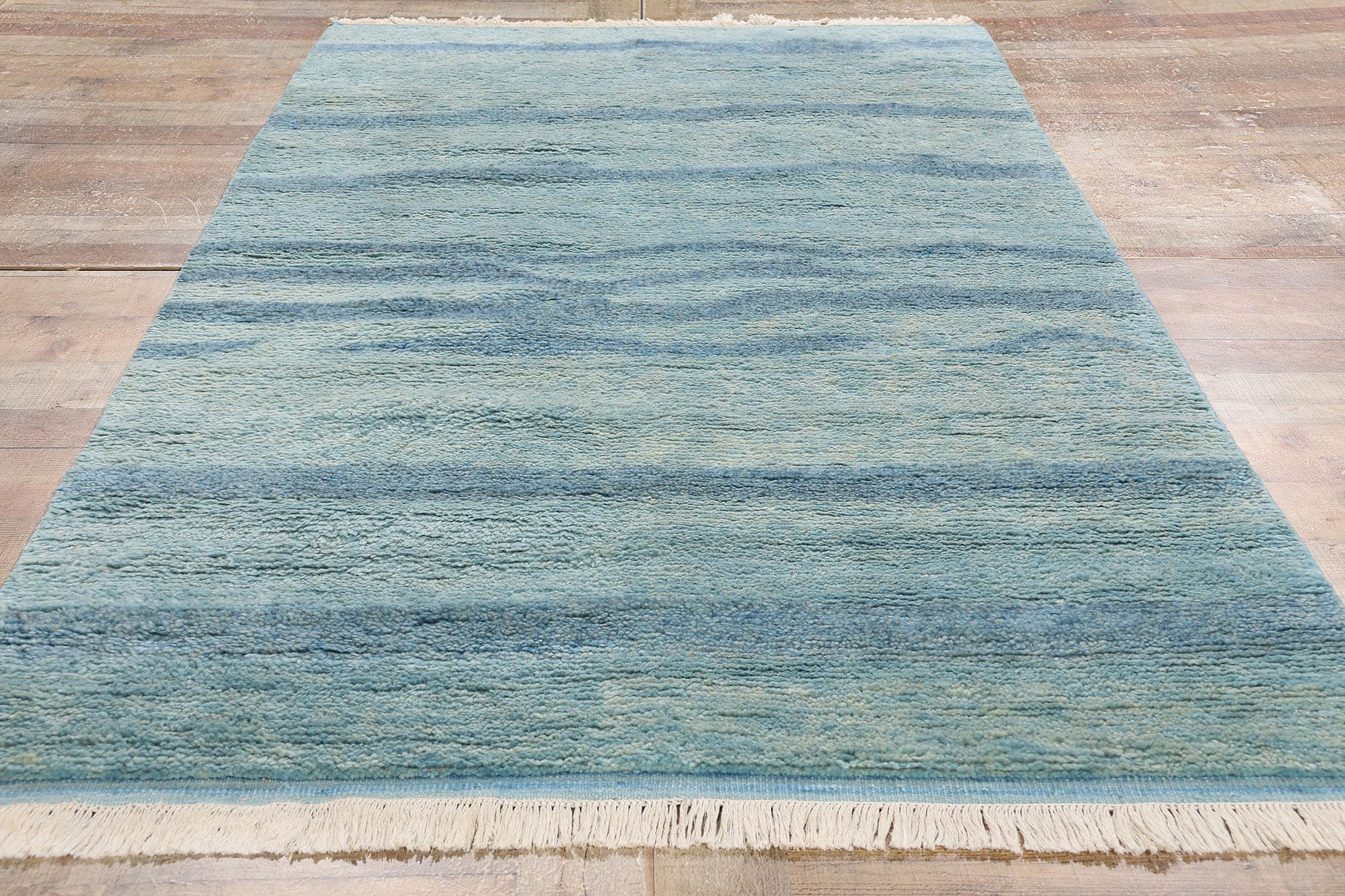 Lana New Tranquil Tides Tappeto marocchino moderno blu cielo, 04'01 x 07'11 in vendita
