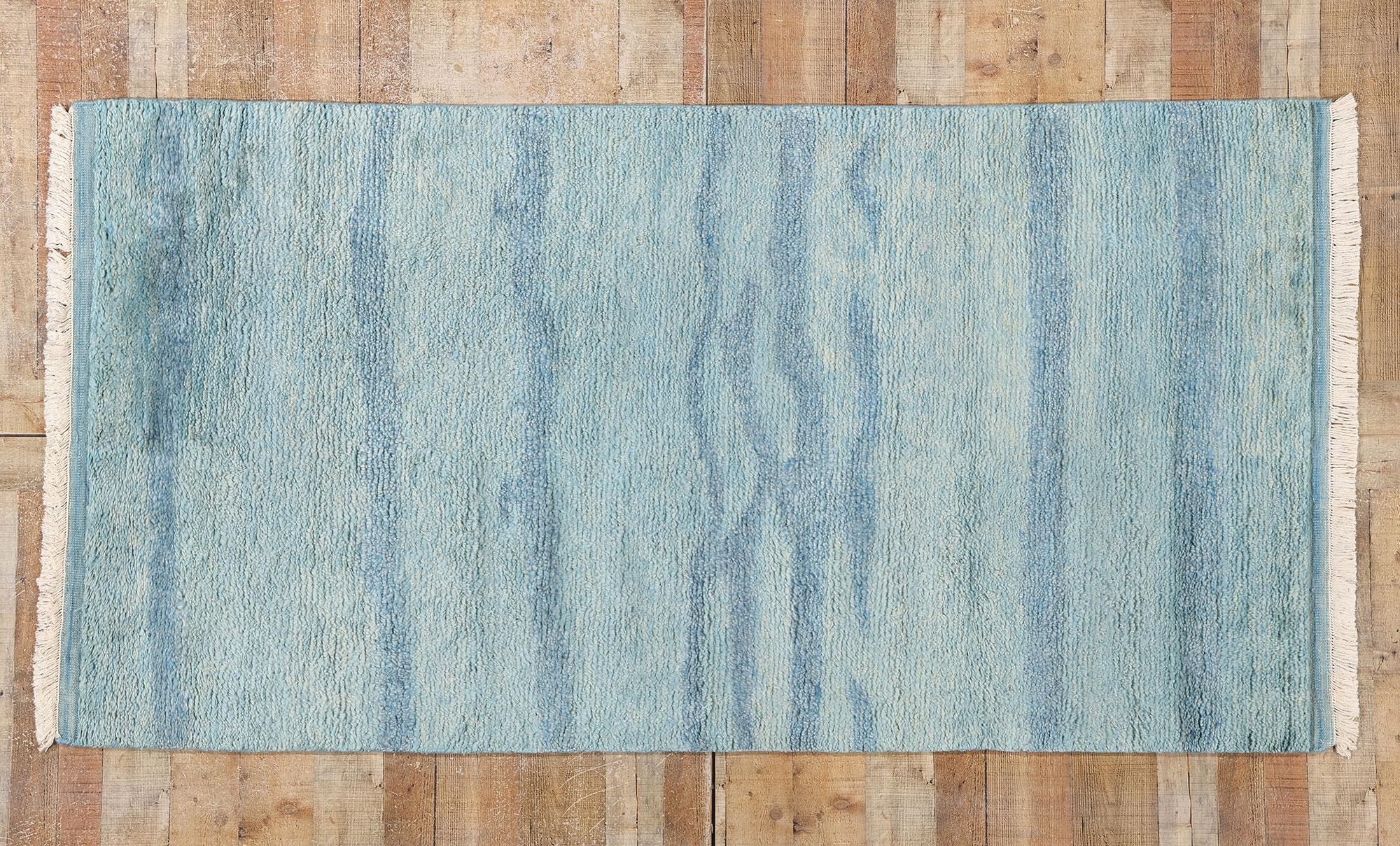 New Tranquil Tides Tappeto marocchino moderno blu cielo, 04'01 x 07'11 in vendita 1